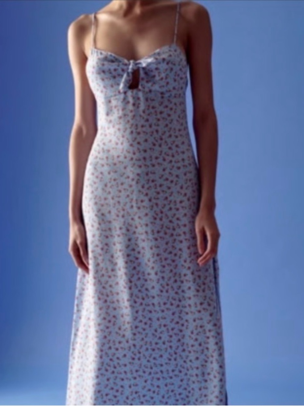 Zara Blue Floral Print Midi Dress